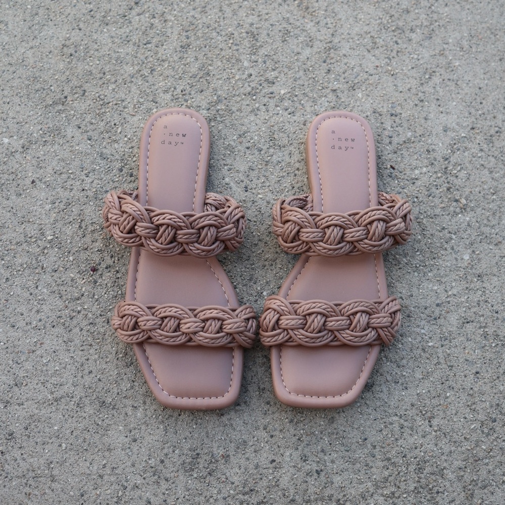 A New Day Women's Brown Braided Sandals